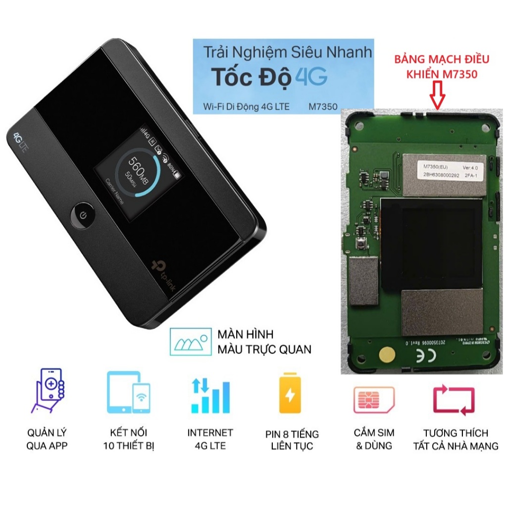 Bảng mạch điều khiển M7350 cho Bộ phát Wi-Fi di động 4G LTE Mobile Wi ...