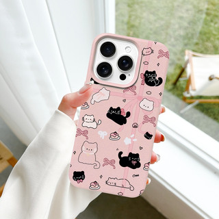 Ốp Lưng iPhone TPU Hoạ Tiết Da Mềm Mèo Hoa Nơ Chống Sốc, Chống Bẩn Cao Cấp - iP X/XS/11/12/13/14/15/16/17/Plus/Pro/Max