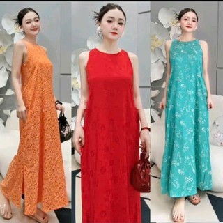 Đầm Suông Nữ Dáng Dài Đi Biên Chất Gấm, Maxi Nữ Ba Lỗ Dáng Dài Nhiều Màu Mùa Hè VD03 - BEEKIDS