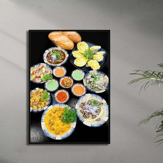 Tranh Canvas Treo Tường Quán Ốc BH67 Các Món Ốc - Tranh Decor, Trang Trí Quán Ốc, Quán Ăn Vặt Cao Cấp, Sắc Nét