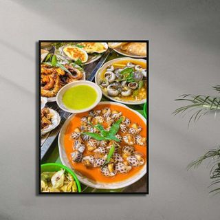 Tranh Canvas Treo Tường Quán Ốc BH67 Các Món Ốc - Tranh Decor, Trang Trí Quán Ốc, Quán Ăn Vặt Cao Cấp, Sắc Nét