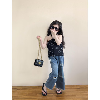 order quảng châu-áo yếm sexy phối quần jeans xuông rách cho bé