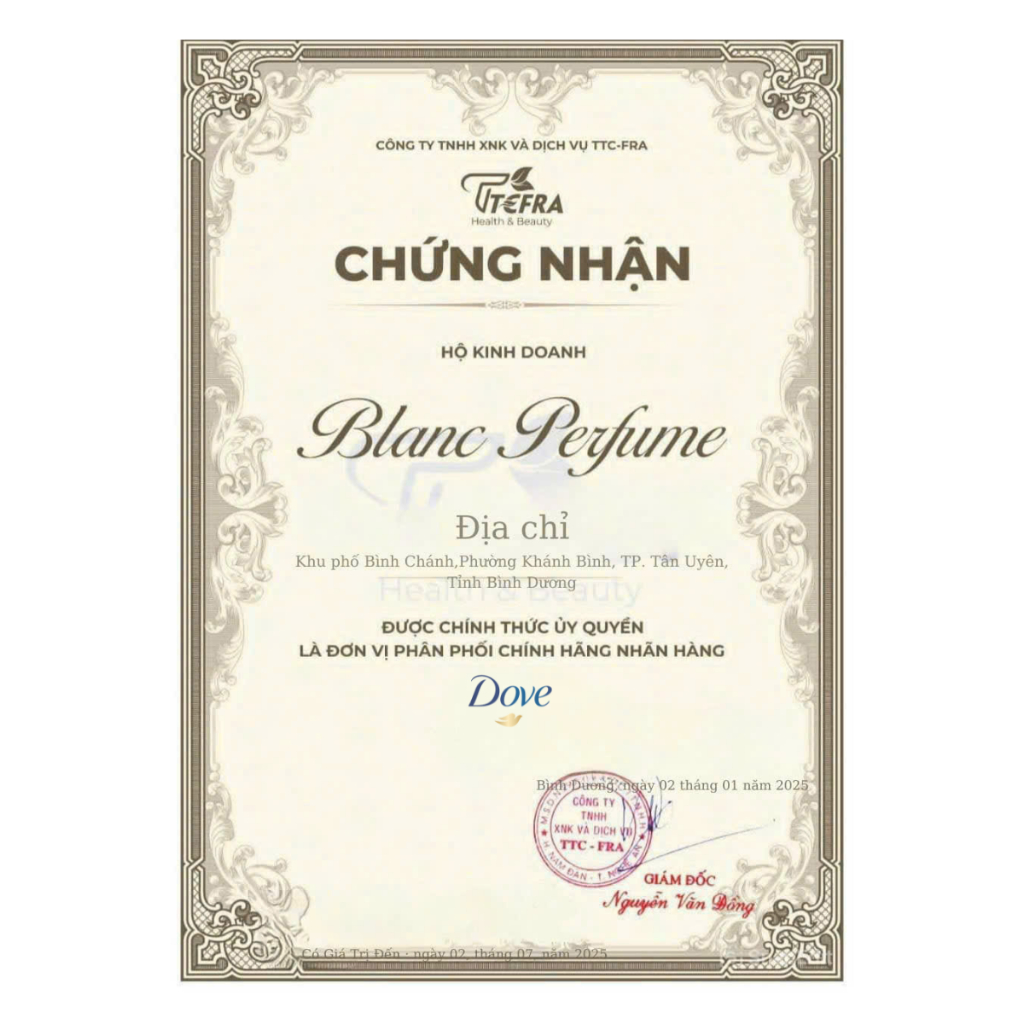 Chất lượng Sữa Tắm Tẩy Tế Bào Chết Dove Tiêu Chuẩn