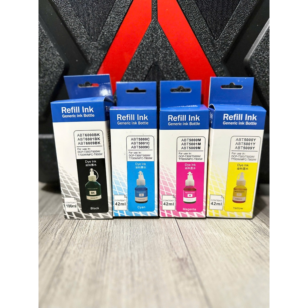 Bộ mực màu máy in Brother T300, T500W, T700W, T800W, T900W, - ABT6000BK -  Refill Ink