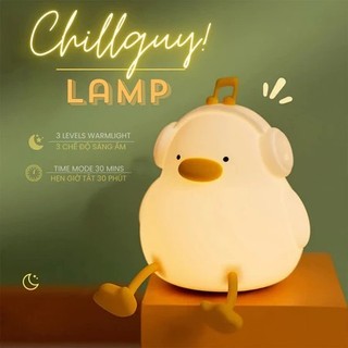 Đèn ngủ vịt vàng nghe nhạc đèn ngủ để bàn vịt dễ thương cute silicon vảm biến cắm sạc USB