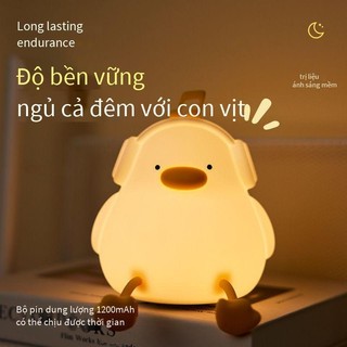 Đèn ngủ vịt vàng nghe nhạc đèn ngủ để bàn vịt dễ thương cute silicon vảm biến cắm sạc USB