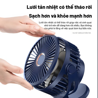 Quạt mini sạc điện 30000 MAH quạt kẹp,A6 Quạt máy tính để bàn,Điều chỉnh tốc độ 4 tốc độ xoay 720°