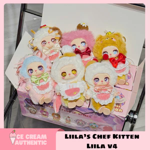 Blind box móc khóa gấu bông Lila Lucky Cat V4 Lila Chef Kitten | ice.cream.authentic
