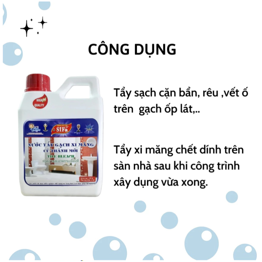 Sử Dụng Chai Nước Lau Tẩy Gạch Đa Năng Cao Cấp Sifa 1.2 Kg Trong Đời Sống