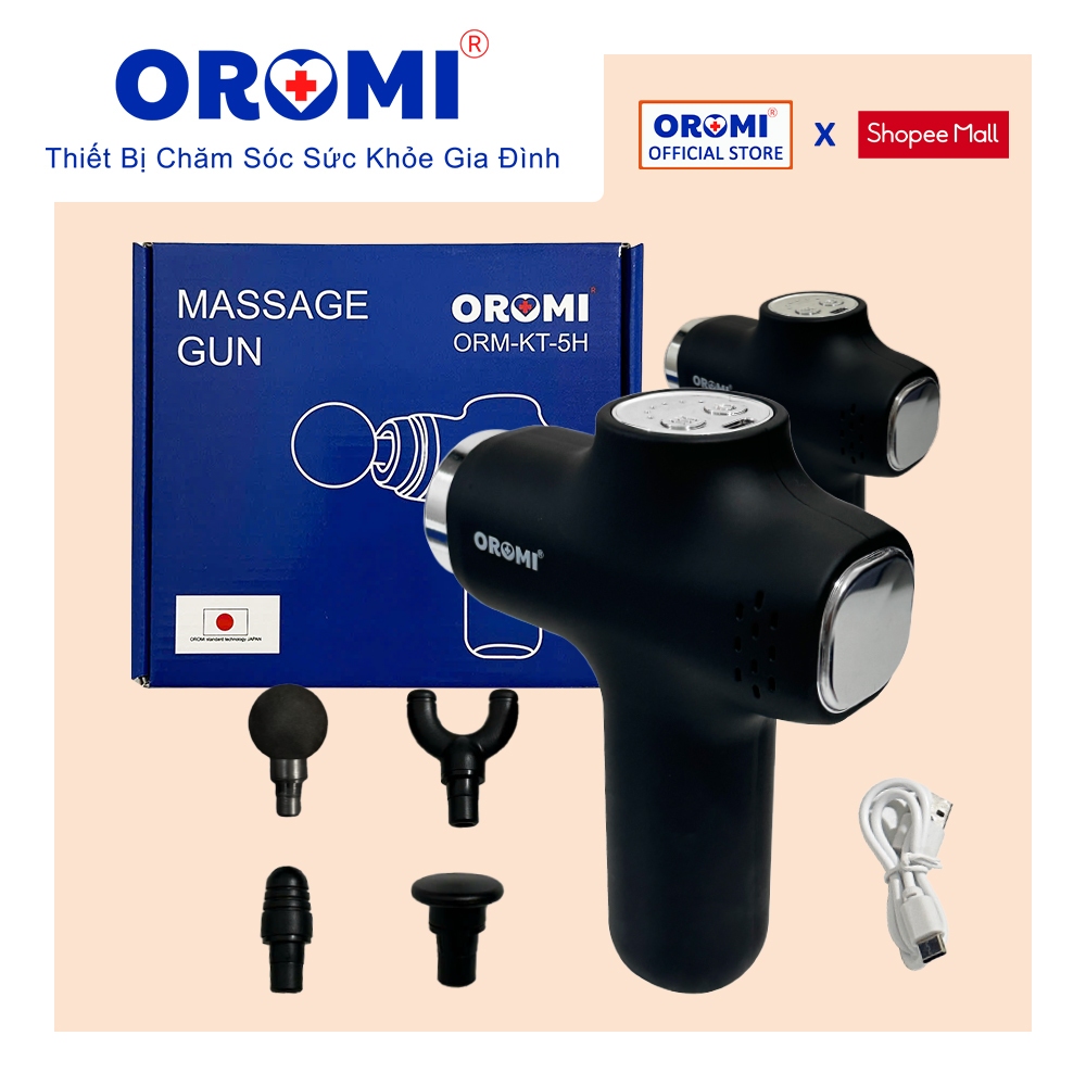 Máy Massage Nhiệt Nóng Cầm Tay OROMI ORM-KT-5H - Súng matxa giảm đau mỏi cơ bắp, lưng vai cổ