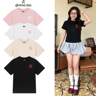 Áo Babytee Gimme - Form Nữ - Hình In Pet Hoa - Premium Cotton 250gsm 2 Chiều - GMB18