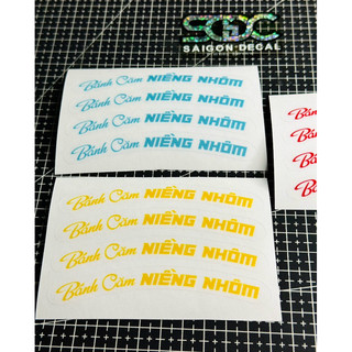 Tem Sticker In Trong Mẫu Bánh Căm Niềng Nhôm 3 Màu |SGDC - 1 Bộ|