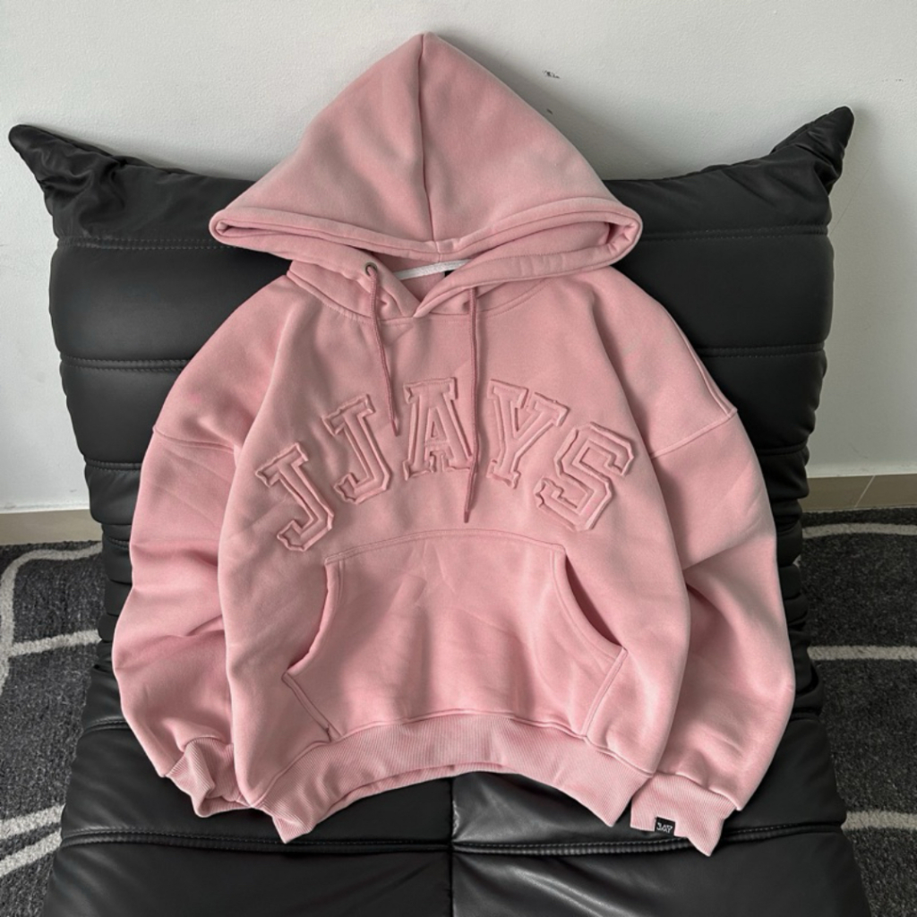 HOODIE BOXY Áo khoác hoodie thêu đắp vải JJAYS form rộng mũ to nam nữ unisex SIZE 35-80KG SSL