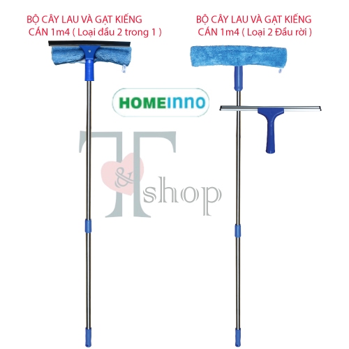 [HỎA TỐC] Cây Lau Kính và Gạt Bóng Kính Homeinno Cán Rút 90cm - Kéo Dài 1m4