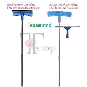 Cây Lau Kính và Gạt Bóng Kính Homeinno Cán Rút 90cm - Kéo Dài 1m4