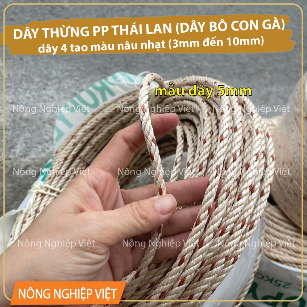 220m dài Dây bô con gà 3mm đến 6mm - Dây thừng PP 4 tao siêu bền, dây ...