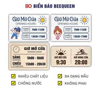 Biển báo GIỜ MỞ CỬA GIỜ ĐÓNG CỬA N337 N338