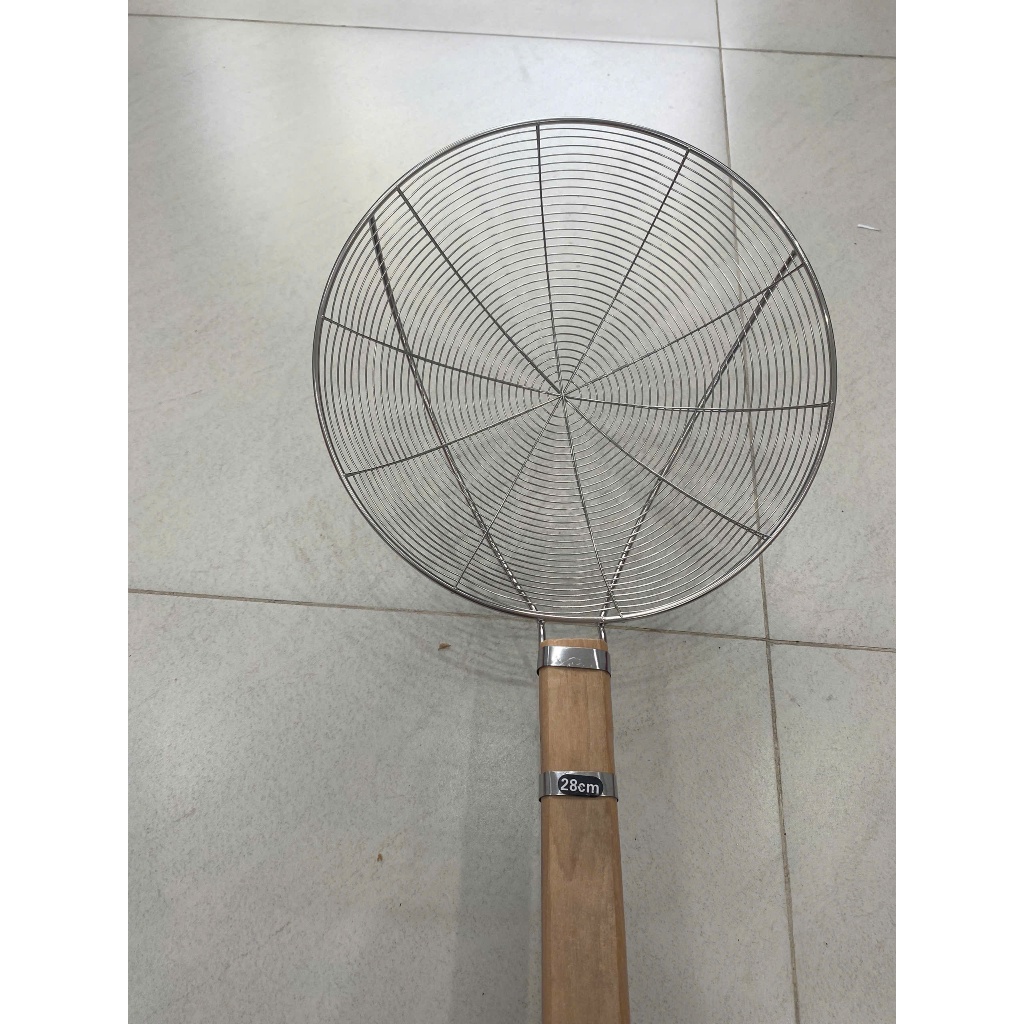 Vợt vòng inox cán gỗ vớt đồ xương vớt thực phẩm Size 28cm | Shopee Việt Nam