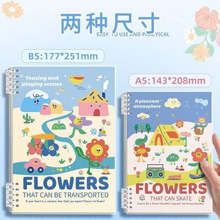 Sổ vở còng bìa lót hoạ tiết hoa tinh nghịch FLOWER + Ruột Giấy BONZAI