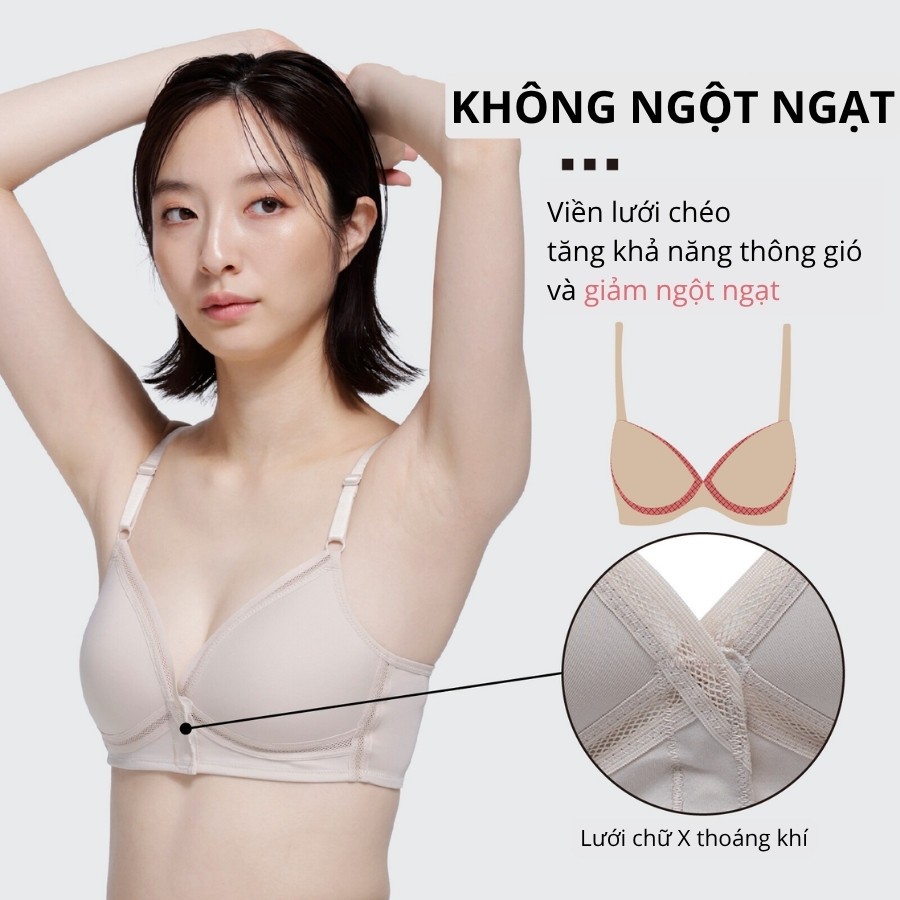 Áo lót Wacoal Lecien I25SFB723 Magic X Coolness (có size lớn) cài trước không gọng mút mỏng