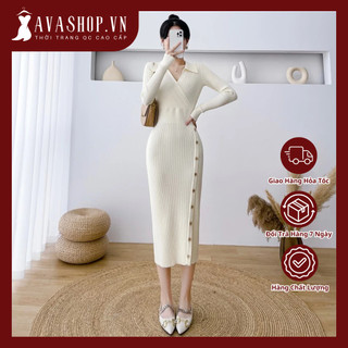 Đầm Dệt Kim Cổ Polo Dáng Ôm Thời Trang Mùa Thu Đông AL13