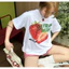 Áo Thun Dâu Tây Vải Cotton Thời Trang Mùa Hè Phong Cách Bacsic