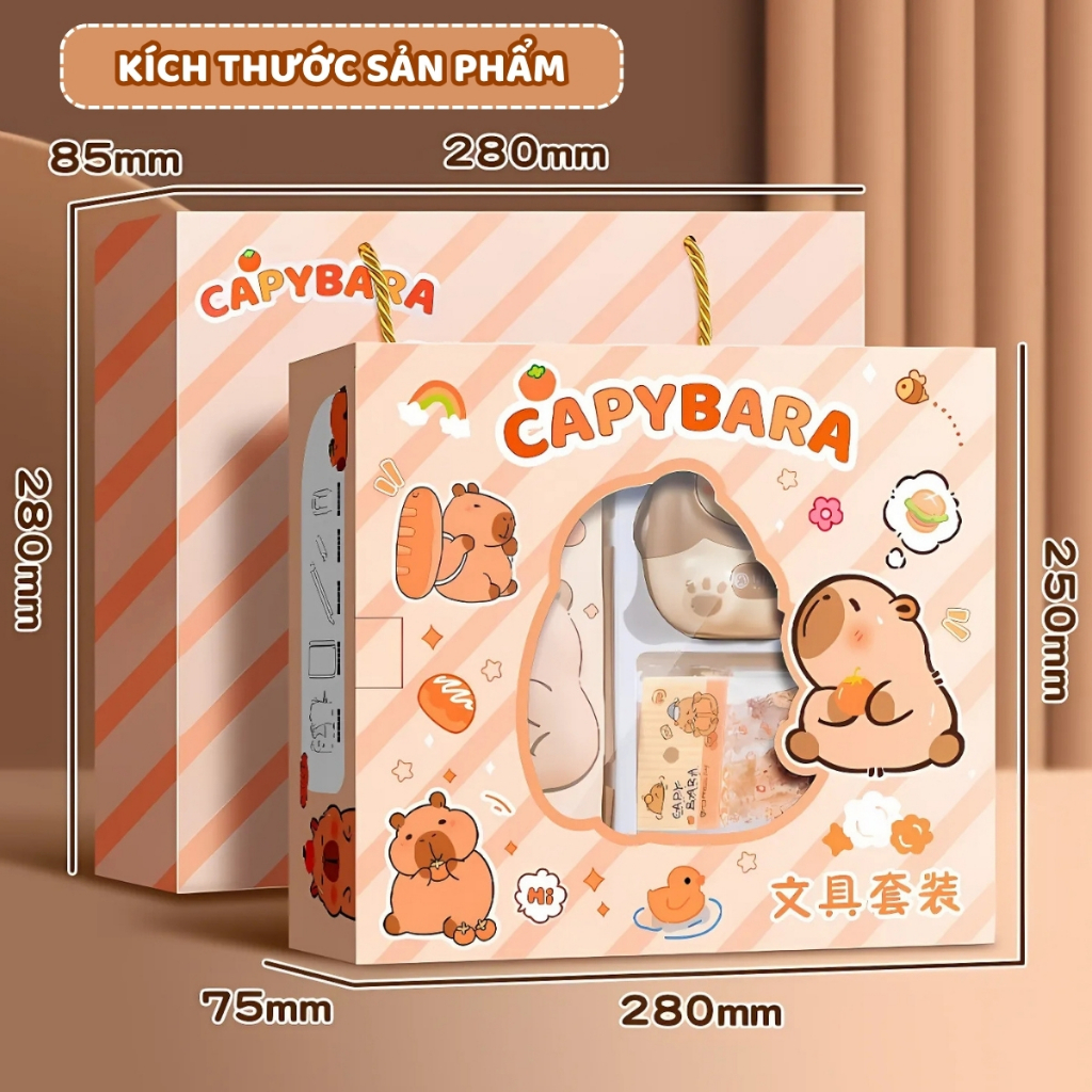 Set Quà Tặng Dụng Cụ Học Tập Capybara, Kuromi, Melody - Bộ Văn Phòng Phẩm Dễ Thương Cho Học Sinh Tiểu Học