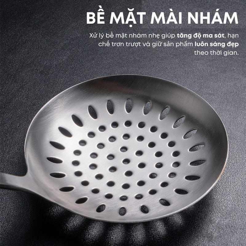 Bộ Muôi Vá Múc Canh Và Xẻng Inox 304 Cao Cấp 36cm – Tay Cầm Êm, Chống Nóng, Không Làm Xước Chảo | 288