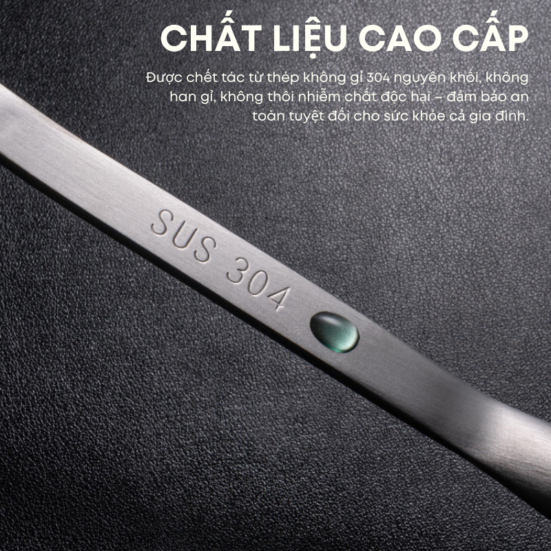 Bộ Muôi Vá Múc Canh Và Xẻng Inox 304 Cao Cấp 36cm – Tay Cầm Êm, Chống Nóng, Không Làm Xước Chảo | 288