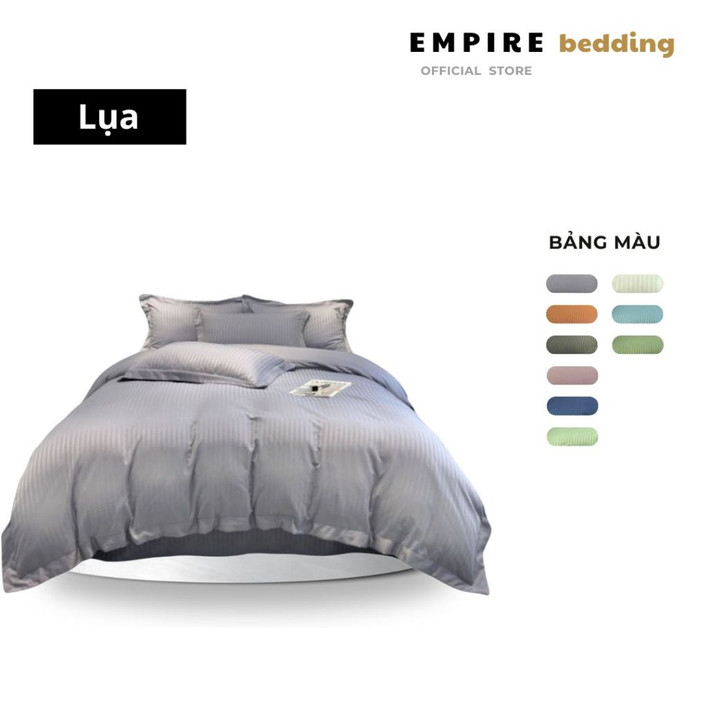 Bộ chăn ga gối sọc set 4 món lụa M100s EMPIRE cao cấp chuyên dùng cho các khách sạn 5 sao - EMPIRE | Bedding & Decor