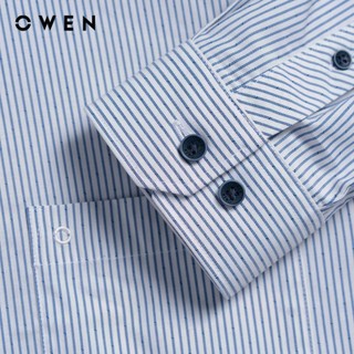 Owen - Áo sơ mi dài tay Regular Fit AR250100DT màu Xanh chất liệu Bamboo poly