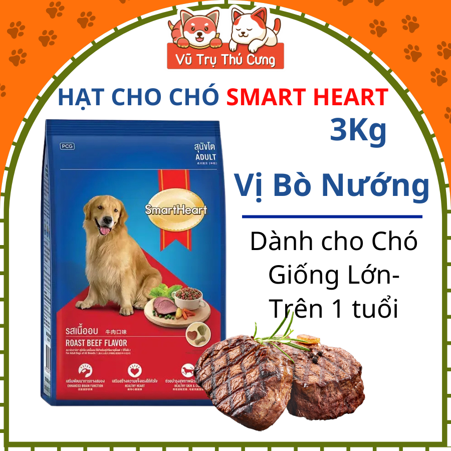 (3Kg) Hạt Cho Chó Trưởng Thành SmartHeart Thái Lan