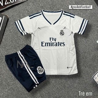 (Trẻ Em) Áo Thể Thao Trẻ Em Real Madrid Màu Trắng 2025 - Thiết Kế Số 7 Ronaldo | Tuỳ Chọn In Tên Cá Nhân