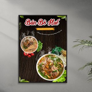 Tranh Canvas Treo Tường Bún Cá, Bún Riêu, Bún Bò Huế BH69 - Tranh Decor, Trang Trí Quán Bún  Cao Cấp, Sắc Nét