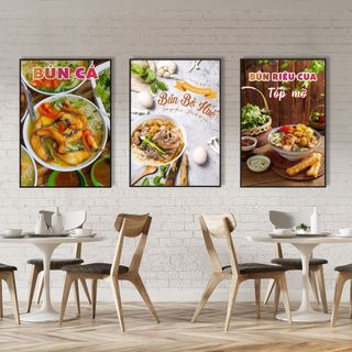 Tranh Canvas Treo Tường Bún Cá, Bún Riêu, Bún Bò Huế BH69 - Tranh Decor, Trang Trí Quán Bún  Cao Cấp, Sắc Nét