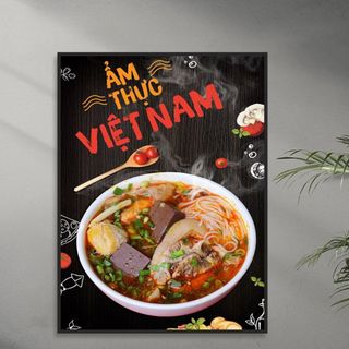 Tranh Canvas Treo Tường Bún Cá, Bún Riêu, Bún Bò Huế BH69 - Tranh Decor, Trang Trí Quán Bún  Cao Cấp, Sắc Nét