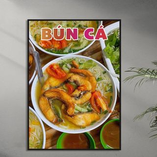 Tranh Canvas Treo Tường Bún Cá, Bún Riêu, Bún Bò Huế BH69 - Tranh Decor, Trang Trí Quán Bún  Cao Cấp, Sắc Nét