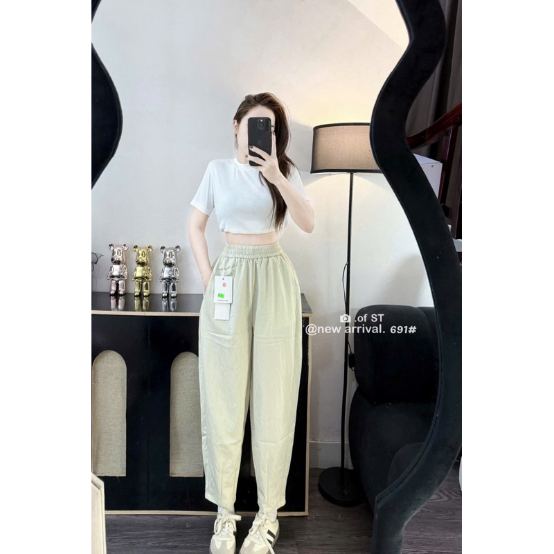 Quần Baggy Nữ Cạp Chun Cao Tôn Dáng  Mát Mịn Đẹp 033SANA CLOSET