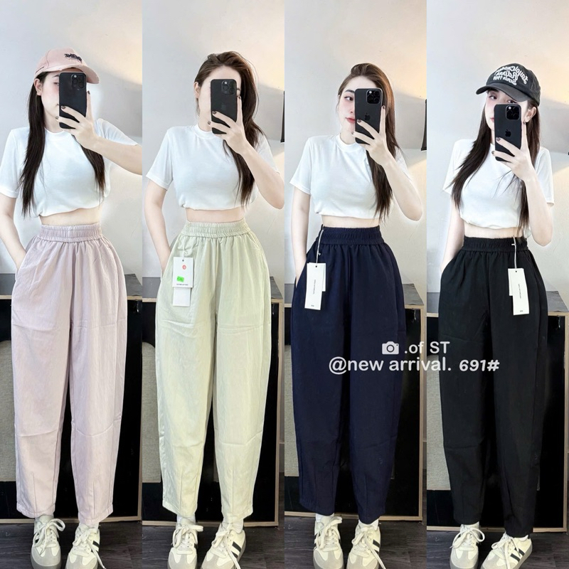Quần Baggy Nữ Cạp Chun Cao Tôn Dáng  Mát Mịn Đẹp 033SANA CLOSET