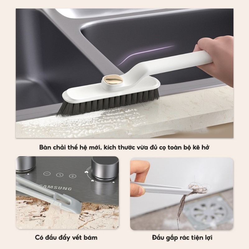 Bàn Chải Xoay 360 Độ Đa Năng - Chà Sàn, Lau Khe Hở & Làm Sạch Mọi Ngóc Ngách