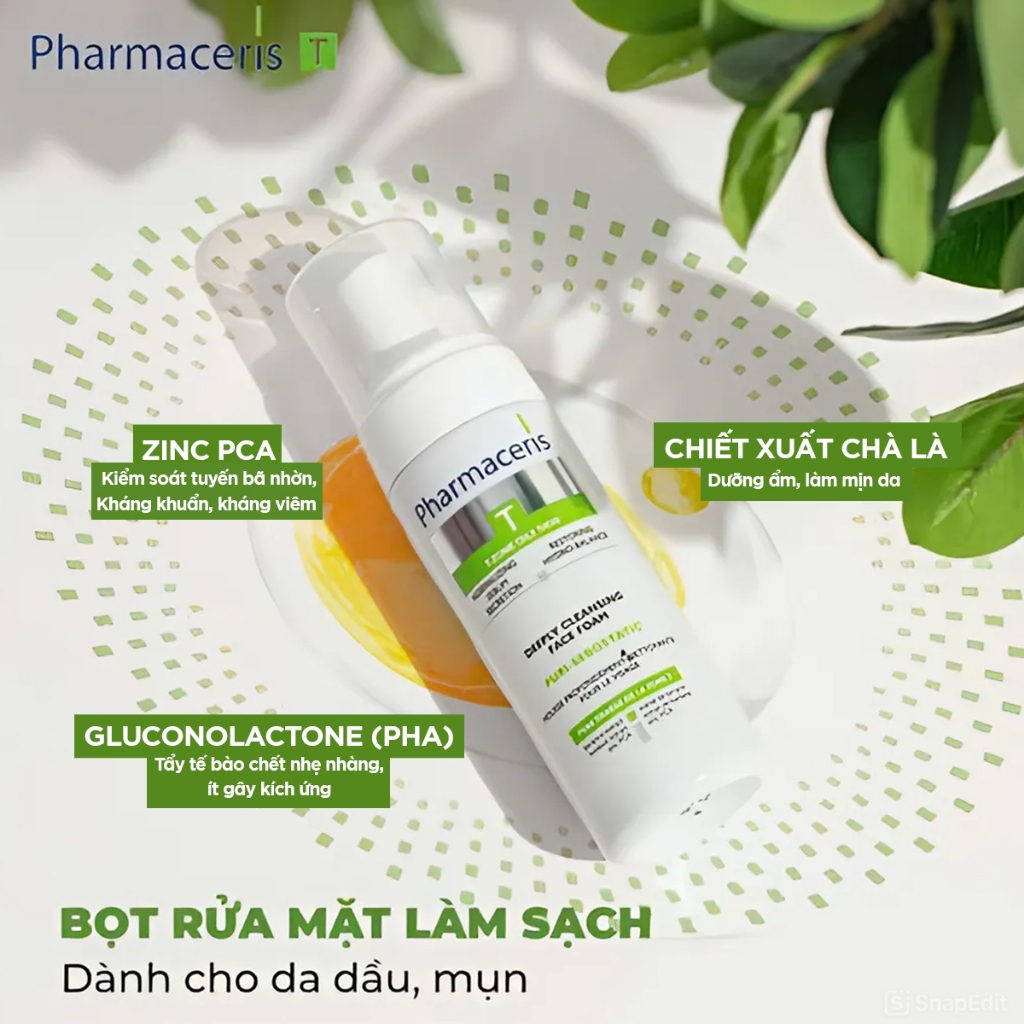 Bộ đôi Bọt rửa mặt và Toner cho da dầu mụn Pharmaceris PURI-SEBOSTATICS chai 150ml - Skin Studio