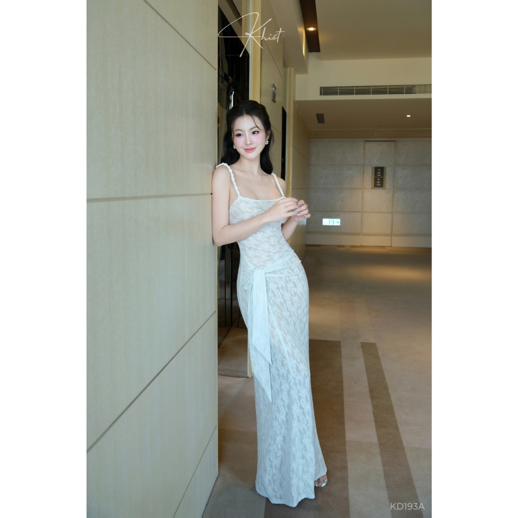 Đầm ren thun hồ điệp Khiết Fashion form ôm body cột eo tôn dáng quyến rũ KD193A