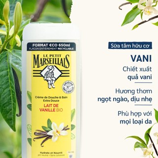 Sữa tắm 92% hữu cơ Le Petit Marseillais (650ml)