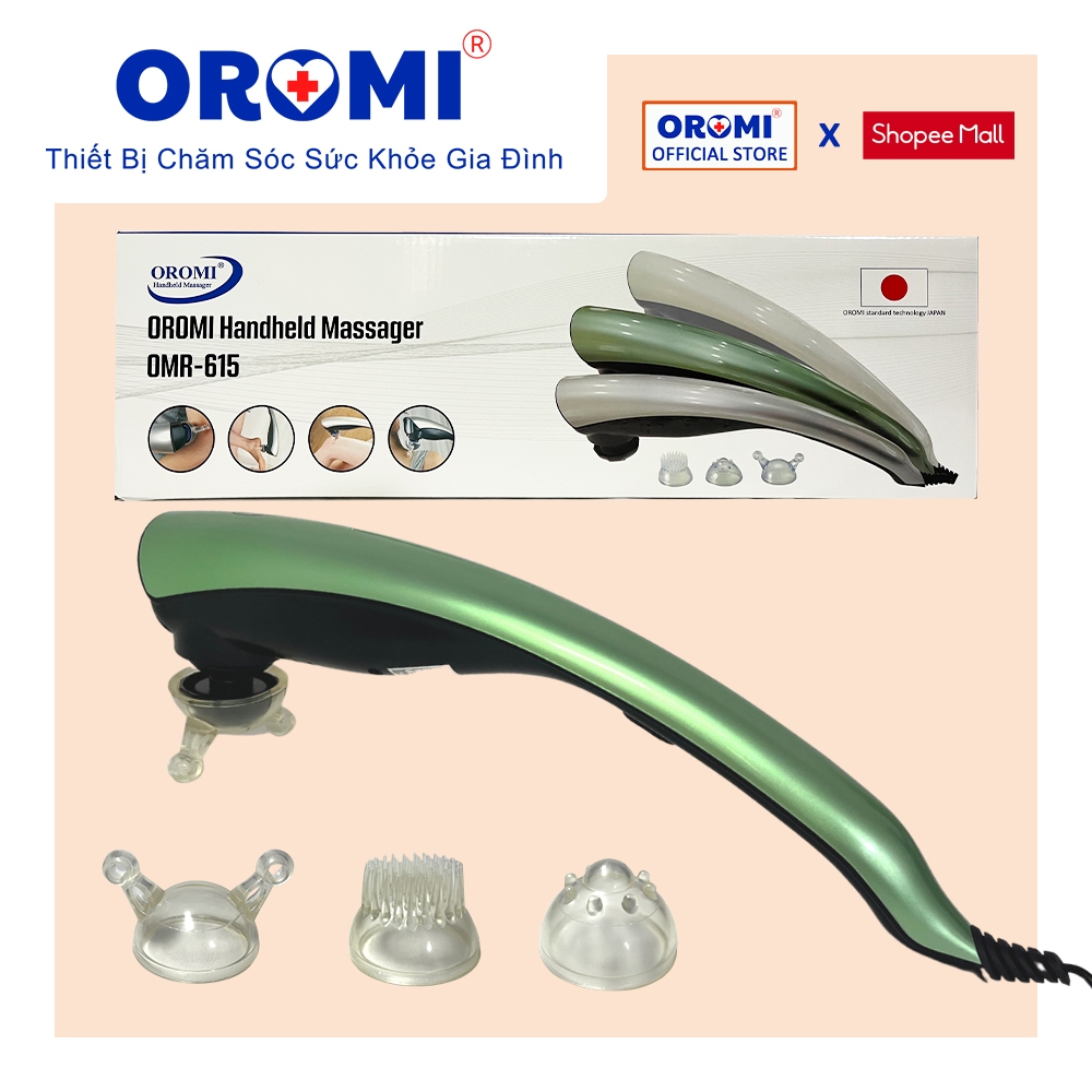 Máy massage cầm tay cắm điện 3 đầu 2 cấp độ OROMI OMR-615 - Bảo hành chính hãng 1 năm