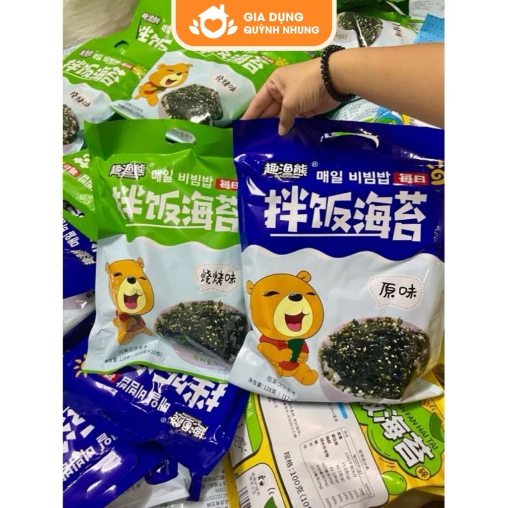 Combo 3 gói rong Biển Giòn Rắc Cơm Bịch Siêu To Khổng Lồ, Rong Biển Gấu ...
