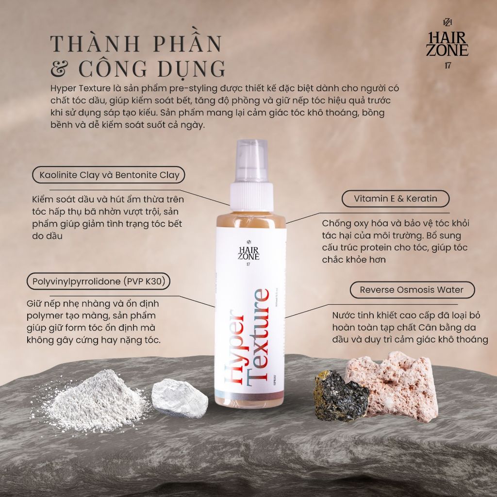 [HAIRZONE] Xịt Tạo Phồng Prestyling Hyper Texture Spray 155ml | Kiềm Dầu Tốt, Tăng Độ Phồng & Texture  | Hàng Chính Hãng