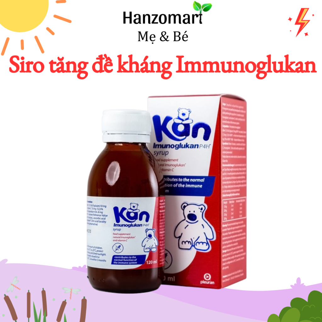 Siro Kan ImunoGlukan hỗ trợ miễn dịch nâng cao sức đề kháng cho bé - chai 120ml hanzomart