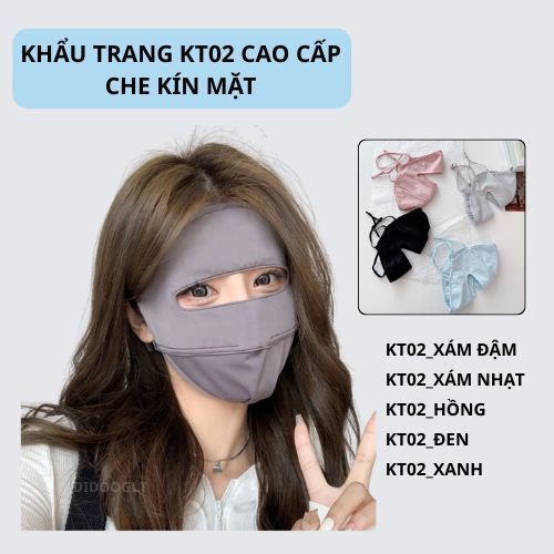 Khẩu Trang Chống Nắng Chống Tia UV Chất Liệu Lụa Băng Mềm Mịn Thông Thoáng