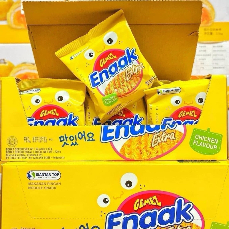 Mì snack Enaak vàng - thùng 24 gói