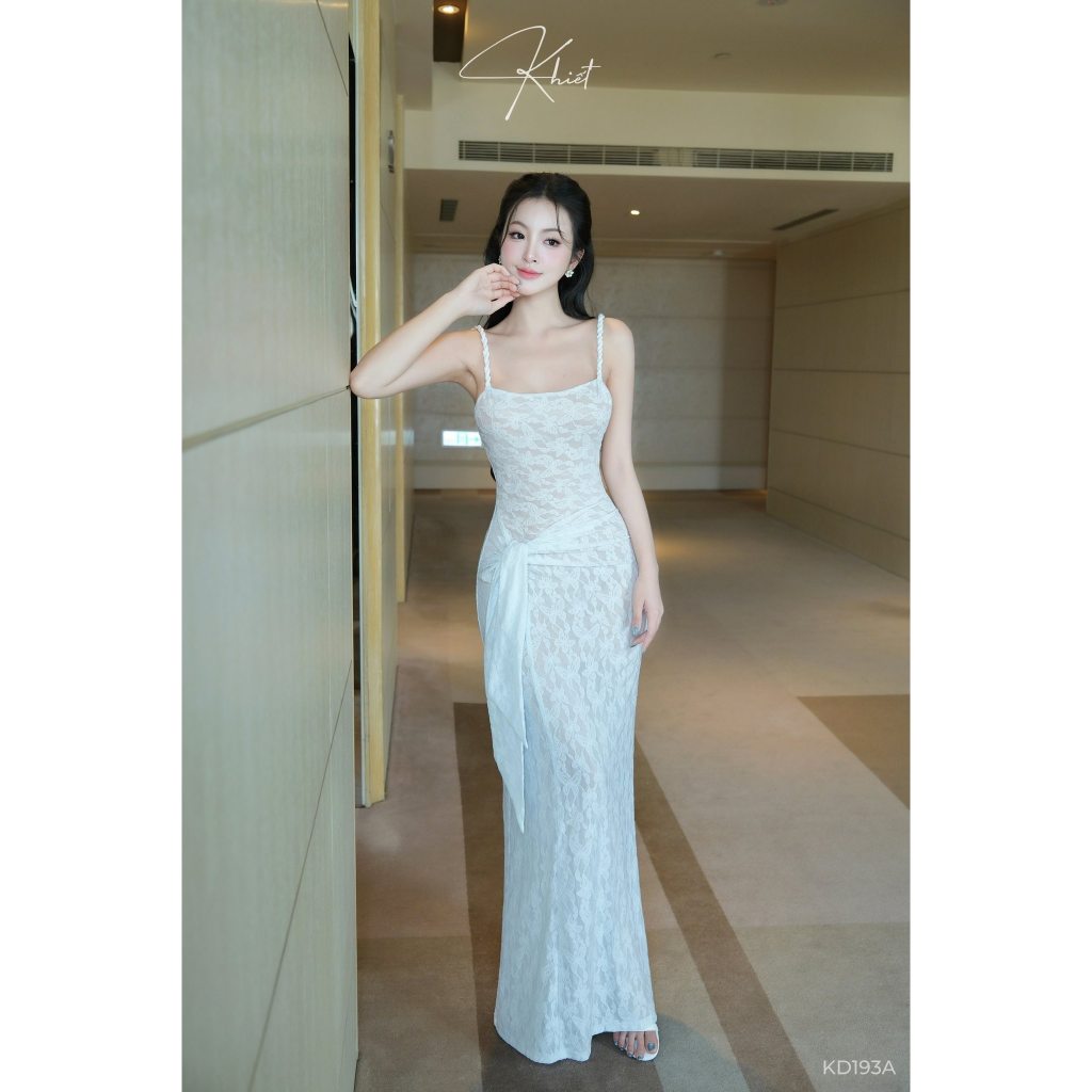 Đầm ren thun hồ điệp Khiết Fashion form ôm body cột eo tôn dáng quyến rũ KD193A